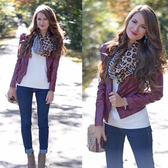 wine colour leather jacket